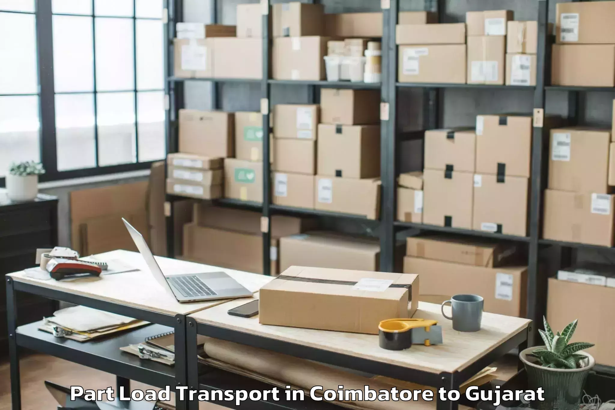 Book Your Coimbatore to Kandla Port Part Load Transport Today